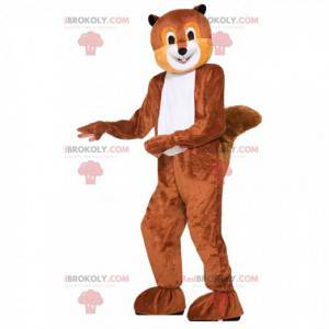 Mascotte d'écureuil marron et blanc, costume de la forêt -