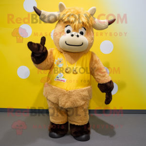 Yellow Yak mascotte kostuum...