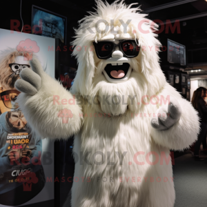 Cream Yeti mascotte kostuum...