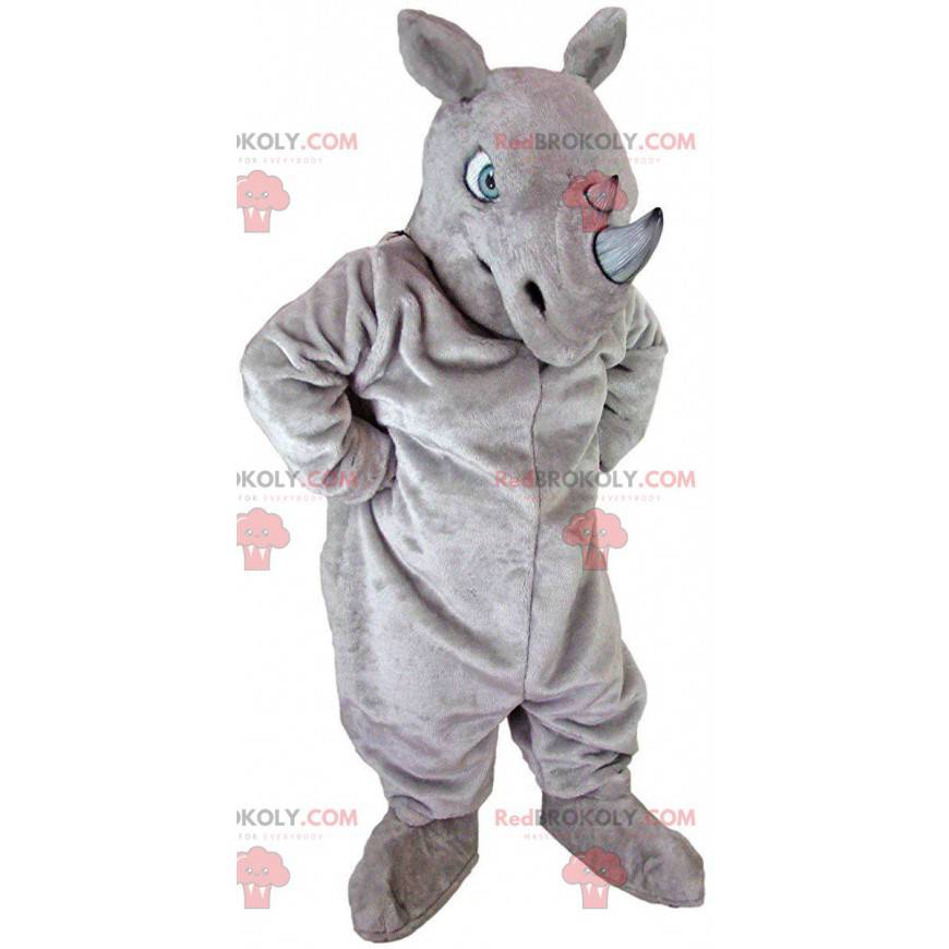 Mascote de rinoceronte gigante, fantasia de animal com chifres