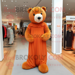 Orange bamse maskot kostume...