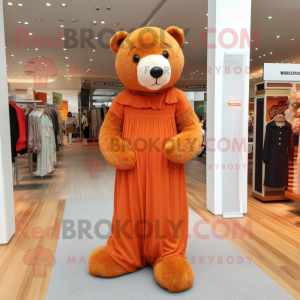 Orange Teddy Bear maskot...