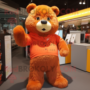 Orange bamse maskot kostume...