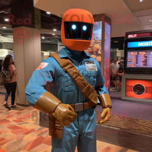 Rust Gi Joe mascot costume character dressed with a Button-Up Shirt and Watches