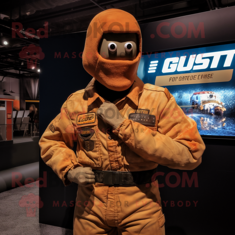 Rust Gi Joe mascot costume character dressed with a Button-Up Shirt and Watches