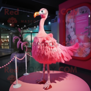 Rosa Flamingo maskot kostym...