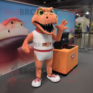 Peach T Rex mascotte...