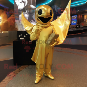 Gouden Manta Ray mascotte...
