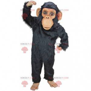 Mascotte de chimpanzé, costume de singe noir très réaliste -