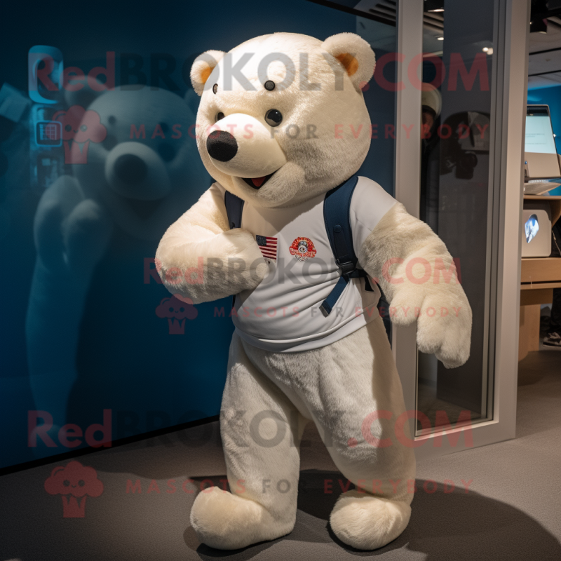 nan Bear mascot costume character dressed with a Joggers and Watches