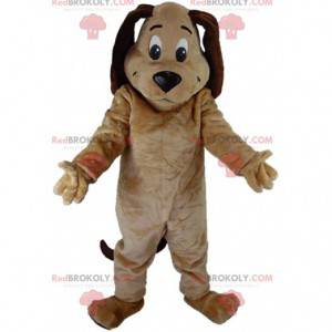 Beige and brown dog mascot, plush doggie costume -