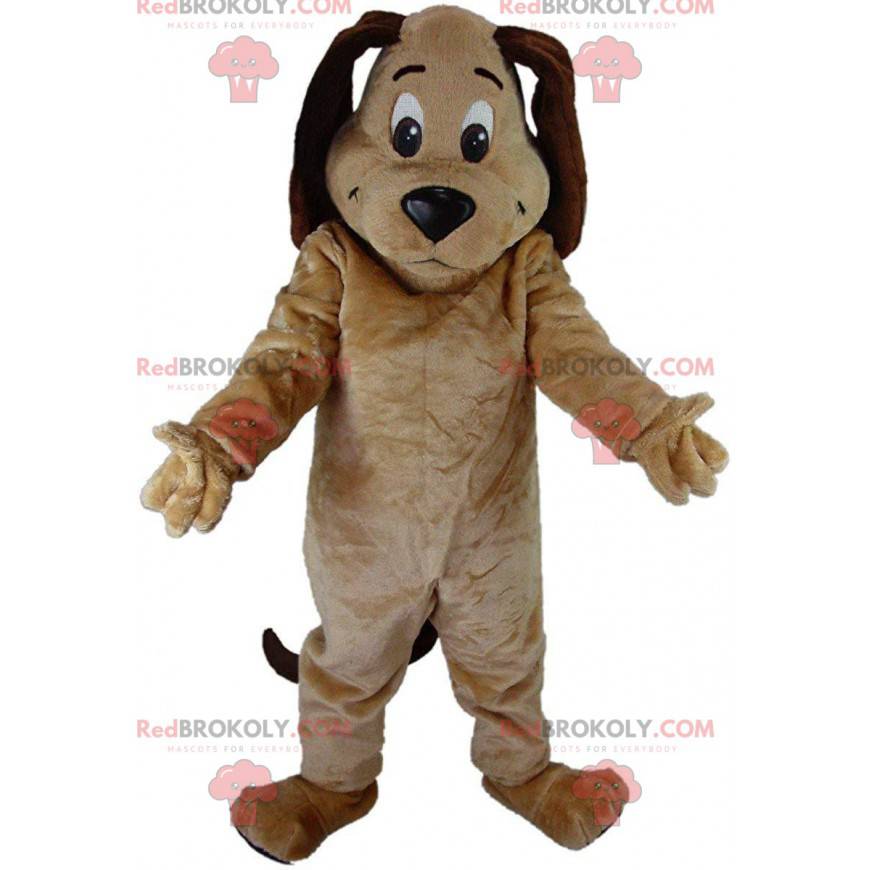 Beige och brun hundmaskot, plysch doggie-kostym - Redbrokoly.com