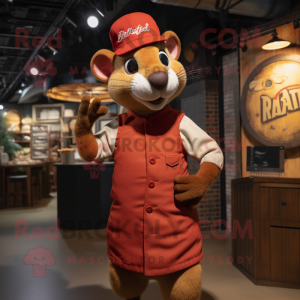 Rust Ratatouille mascot costume character dressed with a Baseball Tee and Berets