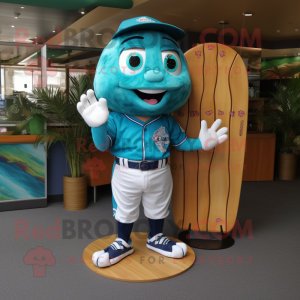 Cyan Baseball Glove maskot...