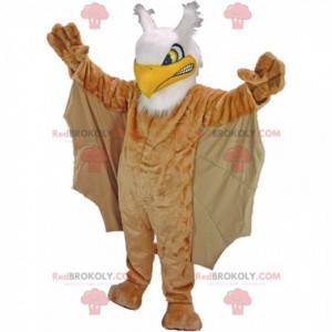 Mascotte de grand oiseau méchant, costume de griffon marron -