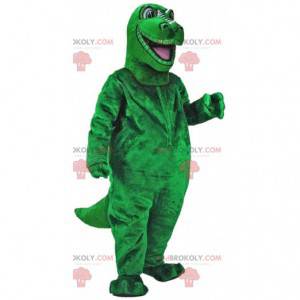 Mascota de dinosaurio verde, disfraz de dinosaurio gigante y
