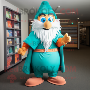 Blågrønn Wizard maskot...