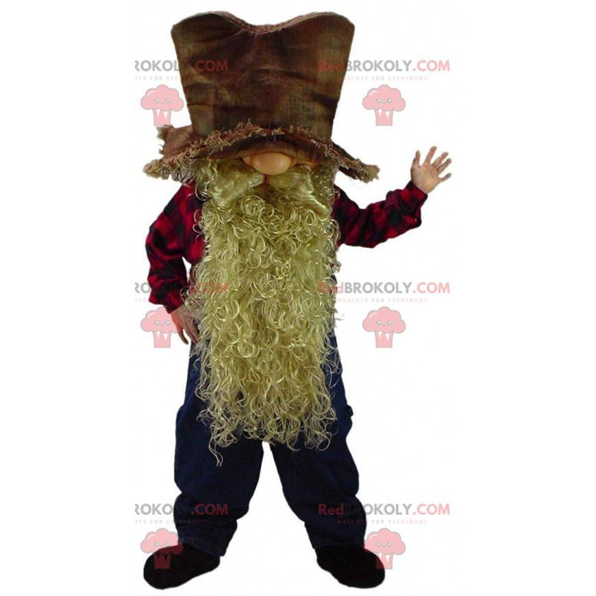 Mascotte nano barbuto, costume minatore, uomo minerario -