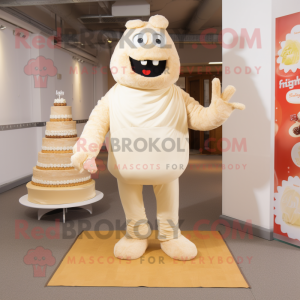 Beige bryllupskage maskot...