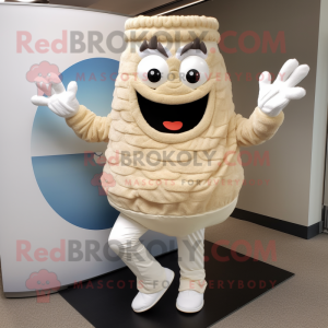 Beżowy tort weselny w...