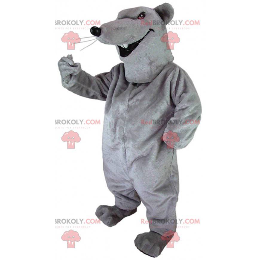 Mascotte de rat gris, costume de rongeur, de souris géante -