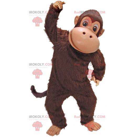 Mascote de macaco marrom, fantasia de sagui, chimpanzé -