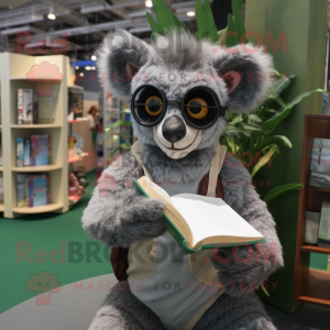 Grå Lemur maskot kostume...