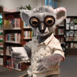 Grå Lemur maskot kostym...