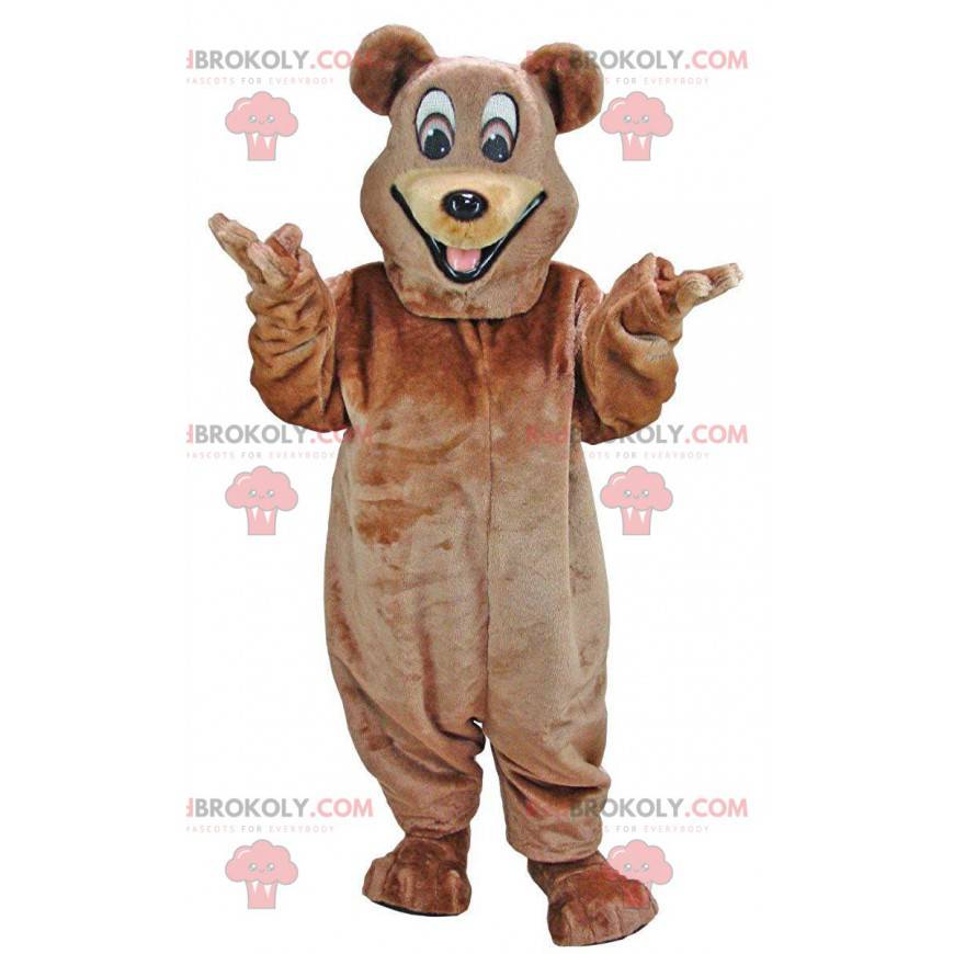 Happy bear maskot, smilende bamse kostyme - Redbrokoly.com