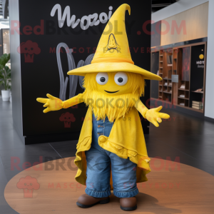 Yellow Witch S Hat maskot...