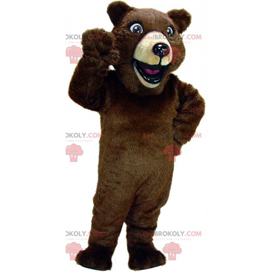 Mascota de oso pardo muy realista, disfraz de oso de peluche -