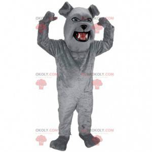 Gigantisk bulldog maskot, plysj grå hundedrakt - Redbrokoly.com