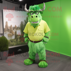 Lime Green Bison maskot...