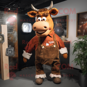 Rust Zebu maskot kostume...