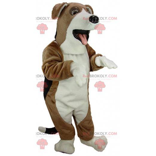 Mascotte beagle marrone, bianco e nero, costume da cane -