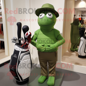 Olive Golf Bag maskot drakt...