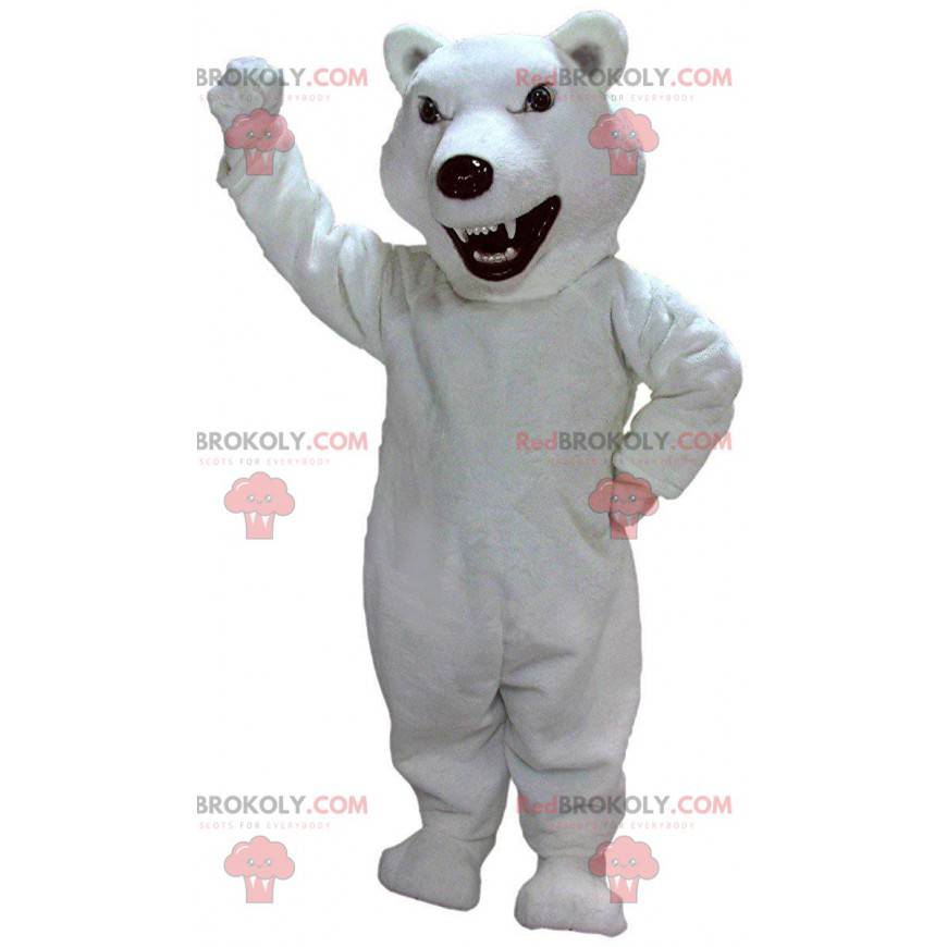 Mascotte d'ours blanc, de grizzli, costume d'ours terrifiant -