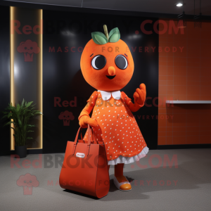 Orange jordbær maskot...