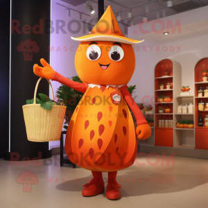 Orange jordbær maskot...