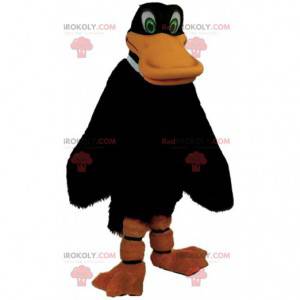 Mascotte de canard noir géant, costume d'oiseau coloré -