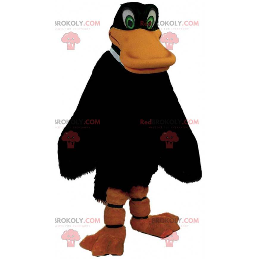 Gigantyczna czarna kaczka maskotka, kolorowy kostium ptaka -