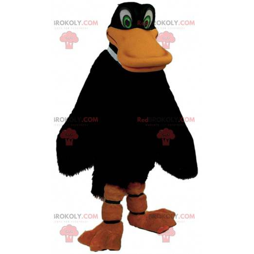 Mascota del pato negro gigante, traje de pájaro colorido -