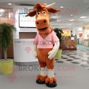 Peach Guernsey Cow maskot...