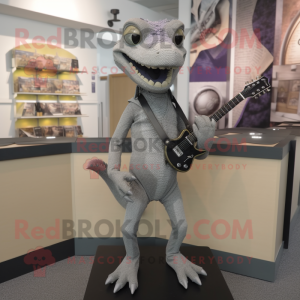 Gray Lizard maskot kostume...