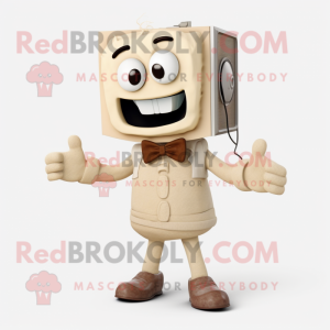 Cream TV maskot drakt figur...