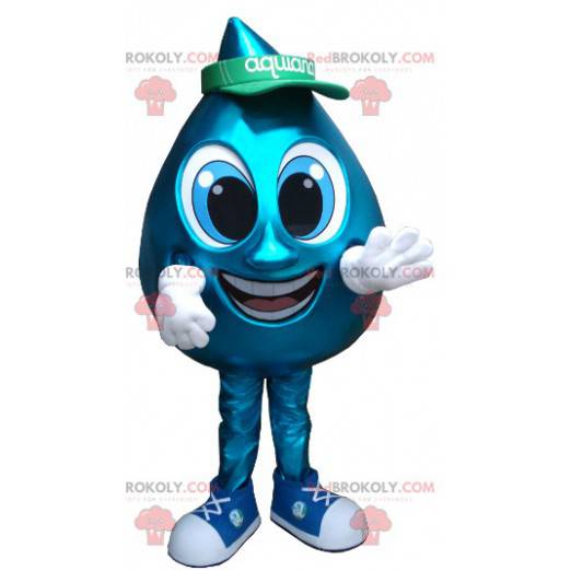 Giant blue water drop mascot - Redbrokoly.com