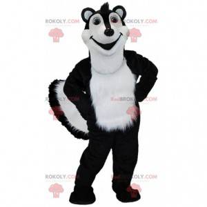 Mascota zorrillo blanco y negro, disfraz de turón gigante -