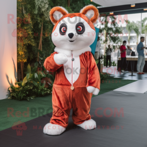 Hvid rød panda maskot...