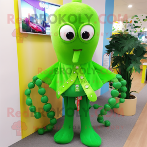 Lime Green Octopus mascotte...