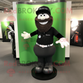 Black Golf Bag mascot costume character dressed with a Henley Tee and Foot pads